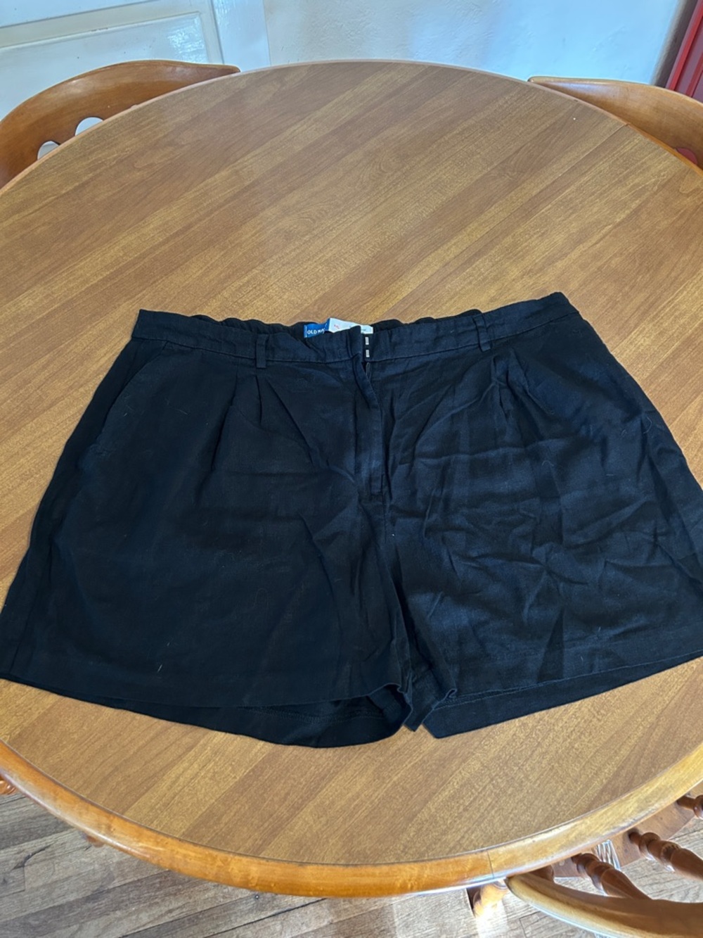 Old Navy Black High-Waist Shorts with Pleats